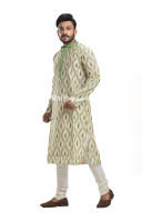 Straight Long Panjabi For Men Traditional Ikkat Pattern Design (NS102)